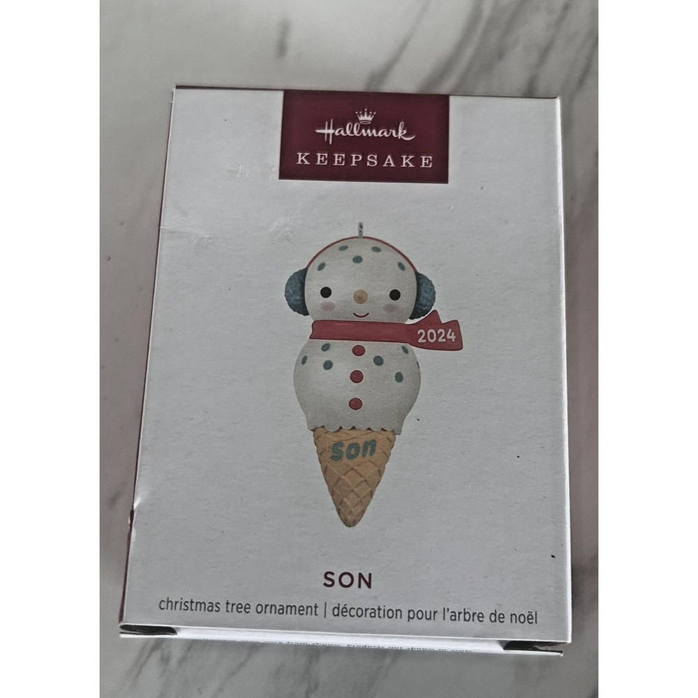 Hallmark Keepsake 2024 Son Christmas Ornament Ice Cream Cone New! BxP